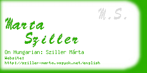 marta sziller business card